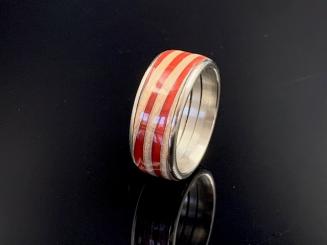 Edelstahl mit Funier/Rot 