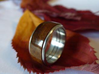 Edelstahl mit Imbuia Maser 