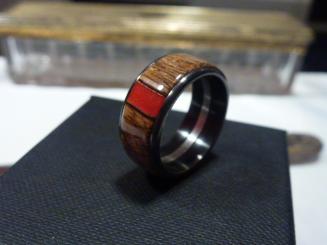 Edelstahl "Anthrazit" mit Banksiazapfen "Rot" 