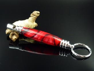 Schlüsselanhänger, Signalpfeife mit Acryl Rot 