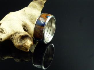 Edelstahl mit Banksiazapfen "Blau" 